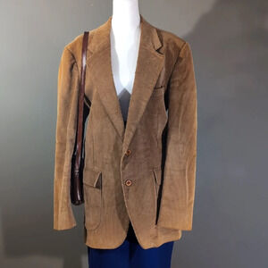 Levi Strauss & Co Brown Corduroy Blazer With Suede Elbow Patches